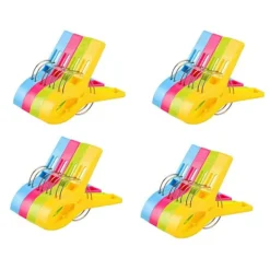 Hot J-star Handduksklämmor i 16 delar, klämmor för strandhanddukar, vindtäta klämmor för strand och tvättlounge, strandhandduk