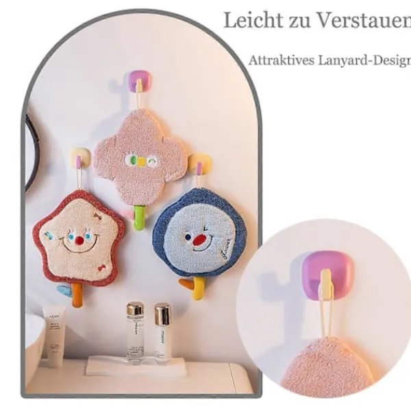 New Handduksset, tecknad handduk för att torka händer, mjuk och absorberande design för barn