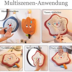 New Handduksset, tecknad handduk för att torka händer, mjuk och absorberande design för barn