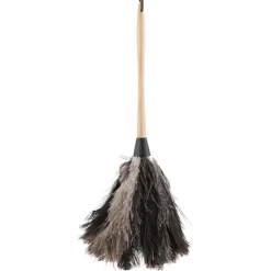 Clearance Handgjord Tvättad Antistatisk Dammvippa av Strutsfjäder med Trähandtag för Hemmet