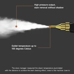Clearance *Handhållen högtrycksångtvätt, ångrengörare, 2500 W ångtvätt med borsthuvuden för kök, badrum, bil (vit){YFL}