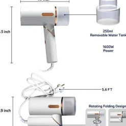 Handhållen Klädångare - 1600W Tredje Växeln 250Ml Mini Bärbar Tyg Kläder Skrynkelborttagare
