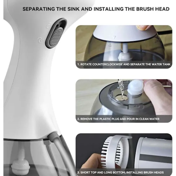 Handhållen Klädångare, 1500 Watt Snabb Uppvärmning, 300 ml Vattentank (Vit)