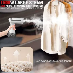 Handhållen Klädångare, 1500 Watt Snabb Uppvärmning, 300 ml Vattentank (Vit)