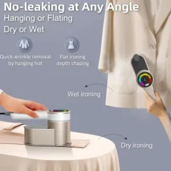 Sale Handhållen Klädångare, med 6 Stryklägen 1200W Ångare (Guld)