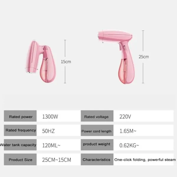 New Handhållen Klädstrykare Fällbar Edition Bärbar Ångstrykare för Kläder Säker Tyg Ångstrykare för Både Vertikal & Horisontell Klädhantering