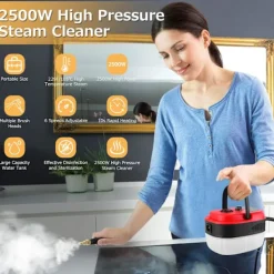 Discount Handhållen ångrengörare för möbler Ångrengörare 2500W Högtrycksångrengörare Flerfunktionell bärbar ångrengörare för hemmet, 6 växlar A