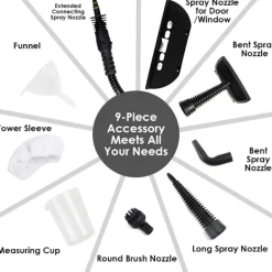 Sale Handhållen ångrengörare, Multifunktionell ångrengörare, Ångstrykjärn, 1050W, Med tillbehör (Gul)