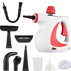 Sale Handhållen ångrengörare, portabel 10-i-1 ångmästare med stor kapacitet (Röd)