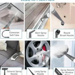 New Handhållen ångrengörare, tryckångrengörare för hem, soffa, kök, badrum, bil, golv, 10 i 1 klädselångrengörare