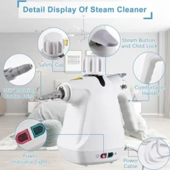 New Handhållen ångrengörare, tryckångrengörare för hem, soffa, kök, badrum, bil, golv, 10 i 1 klädselångrengörare