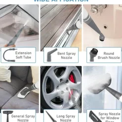 Discount Handhållen ångrengörare, tryckångrengörare för hem, soffa, kök, badrum, bil, golv, 10 i 1 klädselångrengörare med säkerhetslås