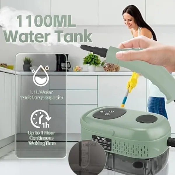 Online Handhållen ångrengörare 2500W – 6 ångnivåer, 3,0 BAR tryck, 1100ml vattentank för djuprengöring i hemmet White