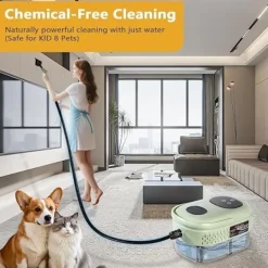 Online Handhållen ångrengörare 2500W – 6 ångnivåer, 3,0 BAR tryck, 1100ml vattentank för djuprengöring i hemmet White