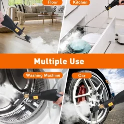 Discount Handhållen ångrengörare, 2500W högtrycksånga för renare, ångrengörare för hemmabruk med 1500 ml stor kapacitet, bred mun, ångrengörare