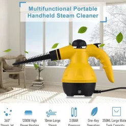 Discount Handhållen ångrengörare, 1000W mångsidig trycksatt kemikaliefri ångare med tillbehör, för hem, bil, uteplats, kök