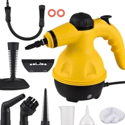 Sale Handhållen ångrengörare, 1000W mångsidig trycksatt kemikaliefri ångare med tillbehör, för hem, bil, uteplats, kök