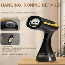 Outlet Handhållen Ångstrykare för Kläder - Klädångare - 1500W Bärbar Strykjärn med Ånga