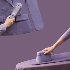 Discount Handhållen ångstrykjärn Plaggstrykjärn Hemstrykjärn vit purple