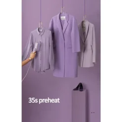 Discount Handhållen ångstrykjärn Plaggstrykjärn Hemstrykjärn vit purple