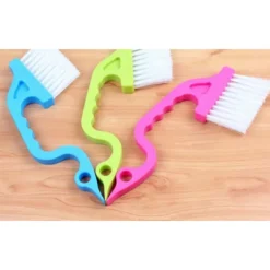 Clearance Handhållet spårrengöringsverktyg Dörrfönster Spår Köksrengöringsborstar (Slumpmässig färg)