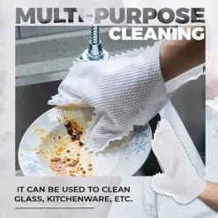Best Hemdesinfektions- och dammborttagningshandskar, Mikrofiberfiskvågsrengöringsdammhandske, Tvättad, Återanvändbar våt och torr köksvante