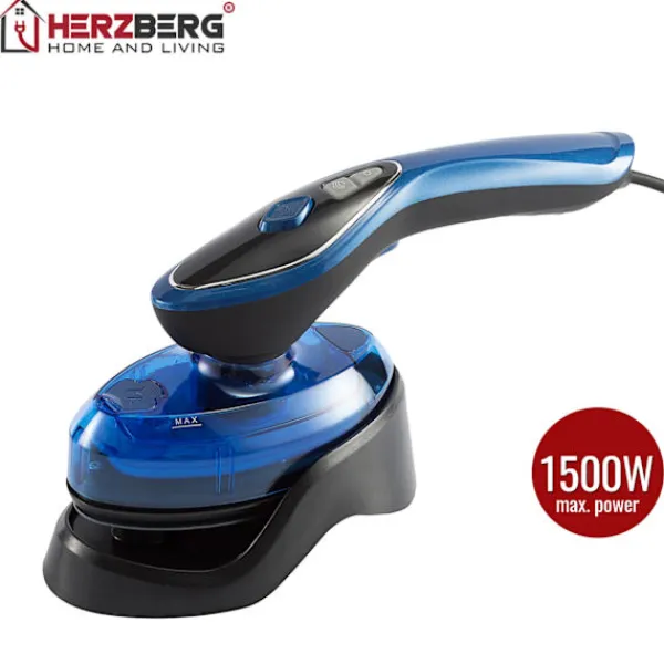 Online Herzberg Home & Living Herzberg HG-8056: 2 i 1 bärbart ång- och torrstrykjärn