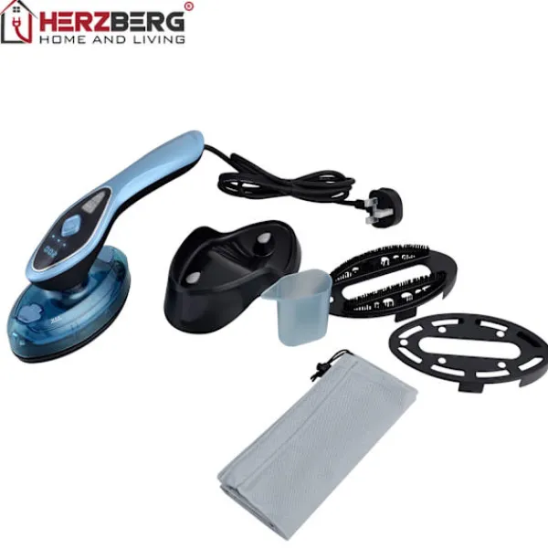 Online Herzberg Home & Living Herzberg HG-8056: 2 i 1 bärbart ång- och torrstrykjärn