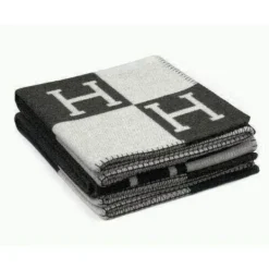 Clearance H-Filt Kuddar Faux Ull Kashmir Soffa Pläd Filt Svart Vit-FA-