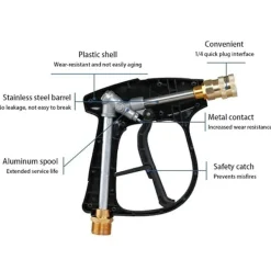 Hot Hög tryck bil tvätt vatten pistol aluminium kärna fläkt formad snabbkontakt munstycken