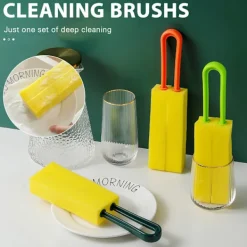 Outlet LBSS Högdensitetssvampkoppsborste med långt skaft Återanvändbar vattenflaskaborste Dark Green