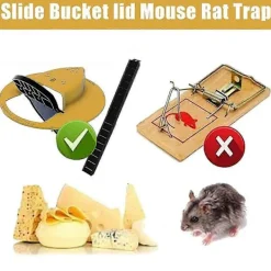 Högkvalitativ råttfälla vattenrutschkana hinklock råttfälla Flip N Slide hinkfångare avtagbar -XY9-
