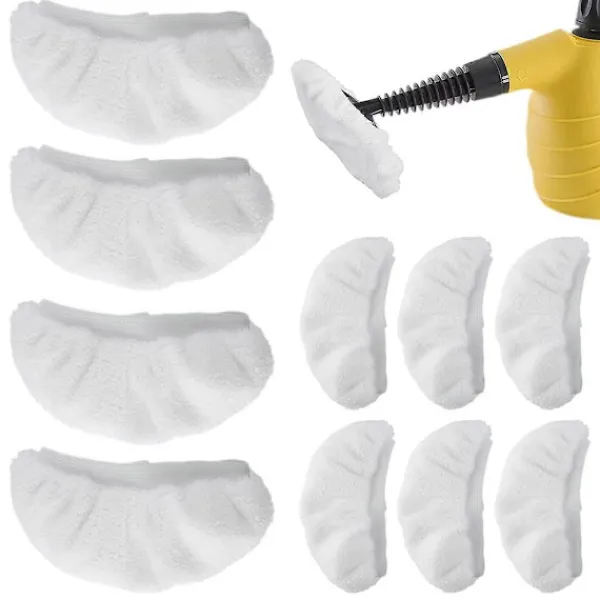 Outlet Högkvalitativa 10 st Ångrengöringstillbehör, universella återanvändbara ångmoppdynor, ångmunstycksfästen handhållen Vit White