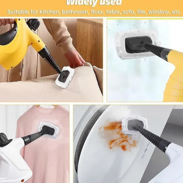 Outlet Högkvalitativa 10 st Ångrengöringstillbehör, universella återanvändbara ångmoppdynor, ångmunstycksfästen handhållen Vit White