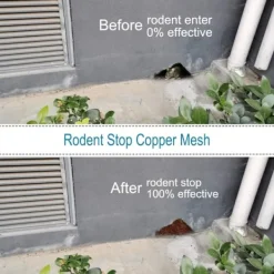 Clearance Högkvalitativt anti-gnagarnät, 100 % koppar anti-snigelmusråttfåglar nematoder Ferramol, stickat kopparnät för inomhusbruk, trädgård (6 meter)