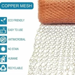 New Högkvalitativt Anti-gnagarnät, 100% Koppar Anti Snigel Mus Råtta Fåglar Nematoder Ferramol, Stickat Kopparnät för Inomhusbruk, Trädgård (6 Meter)