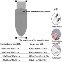 Högtemperaturbeständigt Strykbrädeöverdrag, Hushålls Strykbräda Tygöverdrag, Bomulls Strykbrädeöverdrag Svart