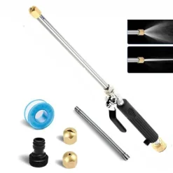 Högtryck Vattenpistol Slang Munstycke Jet Trädgård Bil Tvätt Pistol Set Svart