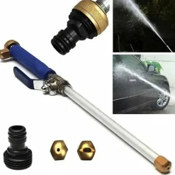 Högtryck Vattenpistol Slang Munstycke Jet Trädgård Bil Tvätt Pistol Set Svart