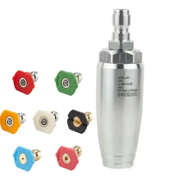 Online Högtrycks roterande munstycke, 350 Bar rostfritt stål högtryckstvätt roterande turbomunstycke, 1/4 snabbkoppling, spraymunstycksspetssats