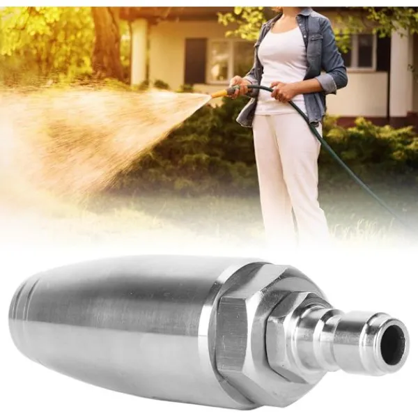 Online Högtrycks roterande munstycke, 350 Bar rostfritt stål högtryckstvätt roterande turbomunstycke, 1/4 snabbkoppling, spraymunstycksspetssats