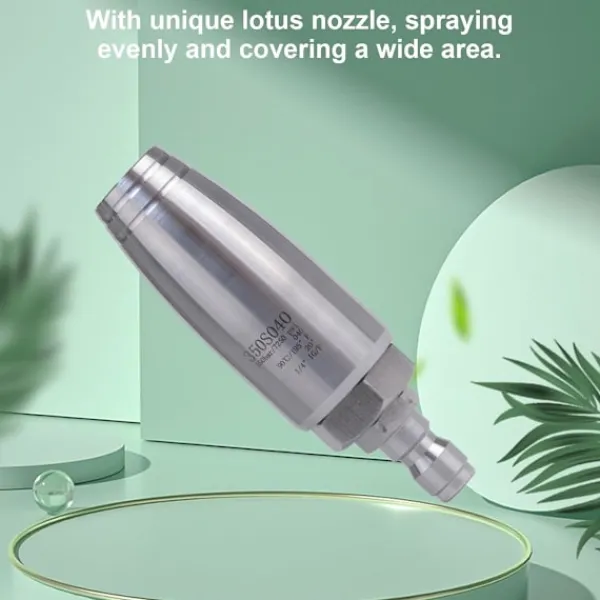 Online Högtrycks roterande munstycke, 350 Bar rostfritt stål högtryckstvätt roterande turbomunstycke, 1/4 snabbkoppling, spraymunstycksspetssats