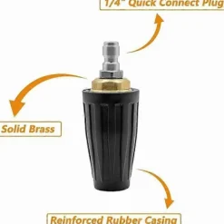 Best CL Högtrycks roterande munstycke, 3600 PSI turbo roterande munstycksspetsar, 1/4 snabbkopplings roterande högtryckstvättmunstycken för l