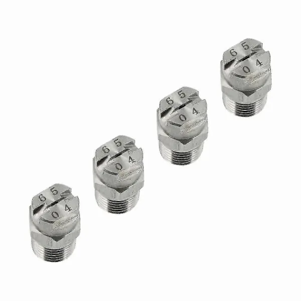 DAO Högtrycks Spraymunstycken i Rostfritt Stål - För Ytrengörare Tvättmunstycke 65 Graders Öppning 1.3 Mm Gängad Anslutning 1/4' db