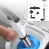 Högtrycks Toalettrensare med 4 Utbytbara Huvuden Toalettpump Avloppsrensare Rörrensare för Toalett, Diskbänk, Golvbrunn, Täppta Rör och Badkar (