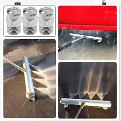 Clearance Högtryckssprutmunstycken i rostfritt stål - För ytrengöringsmedel Tvättmunstycke 65 grader Öppning 1,3 mm gängad anslutning 1/4''