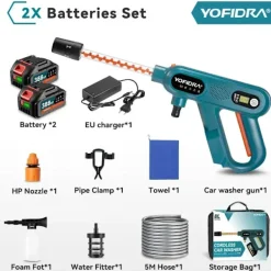Discount OEM Högtryckstvätt, 220 BAR tryck, 3 växellägen,Elektrisk, 2-batteriuppsättning