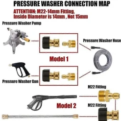 Sale Högtryckstvätt Adapter Set Snabbkopplingskit Verktyg till Lans M22 till 1/4 Snabbkoppling