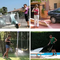 Hot Högtryckstvätt, 16mpa Högtrycksvattenpistol Vattenstråle Vattenpistol Kompatibel med Bosch Aqt Black - JA