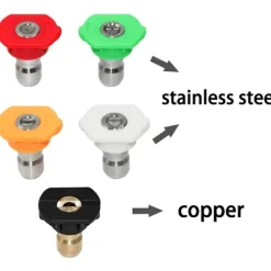 New Högtryckstvätt Munstycksset, Robust Kvalitet Material Snabbkoppling Sprutmunstycken, 5-Pack Rostfritt Stål Mässing Universal Flera Grader (0, 15, 25 | Fyndiq